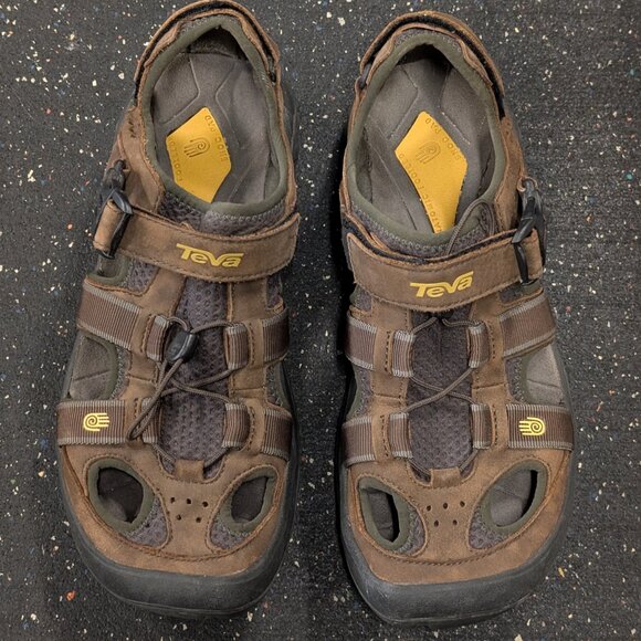Teva Omnium Performance Sandals 6153 Mens 10.5 - Brown Leather Hiking Fishing main image 7